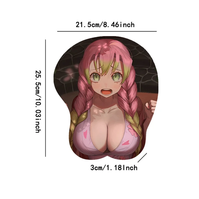 3d Cartoon Girls With Huge Fake Tits - Anime Sexy Nude Girl 3D Nipples Big Breasts Anime Mouse Pad Ghost Kill  Blade Impact Chest