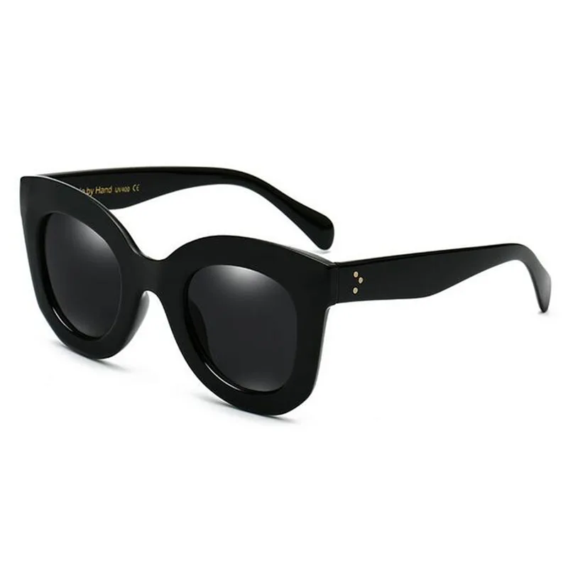 Women Fashion Gradient Vintage Round Style Sunglasses Classic 3 Dots Deep Blue Frame Sun Glasses Oculo 0 -0.5 -1.0 -2.0 To -6.0 2