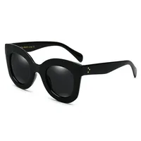 Women Fashion Gradient Vintage Round Style Sunglasses Classic 3 Dots Deep Blue Frame Sun Glasses Oculo 0 -0.5 -1.0 -2.0 To -6.0 2
