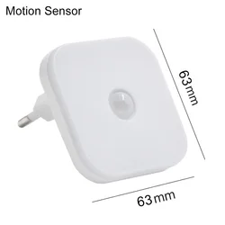 Wireless LED Motion Sensor Night Light for Children - EU Plug Bedside Lamp (B - warm white light)