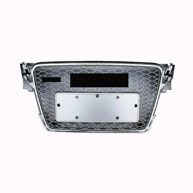 

Front Sport Hex Mesh Honeycomb Hood Grill Gloss Silver for Audi A4/S4 B8 2009 2010 2011 2012 For RS4 Style