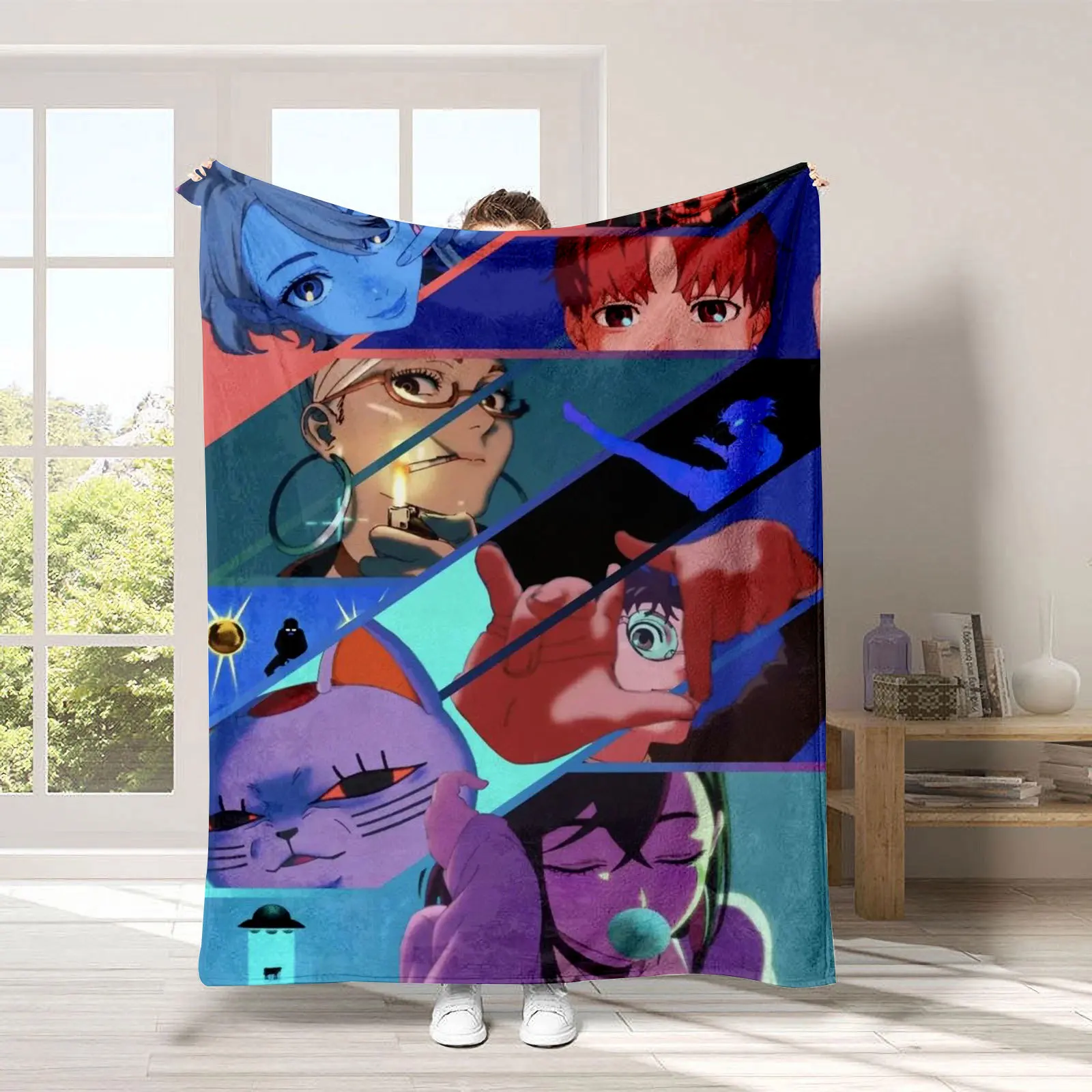 Cartoon Anime Dandadan HD Blanket Flannel Throw Blanket with high quilty for Home Bedroom Bed Sofa Travel Office Warm for Winter