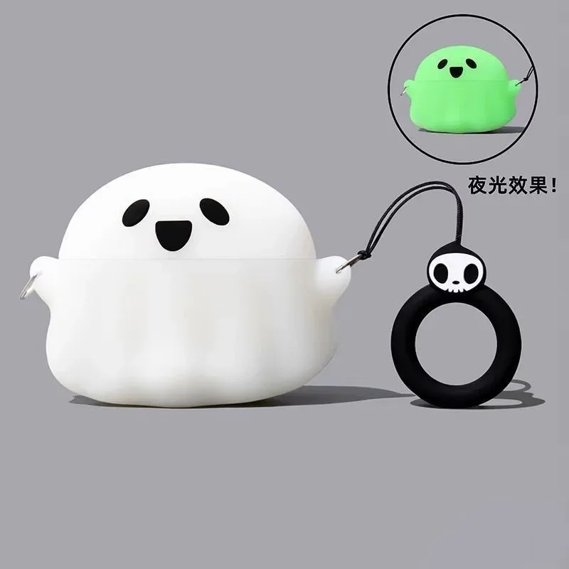 3D Cute Panda Shark Silicone Shockproof Headphones Case Cover with Hook