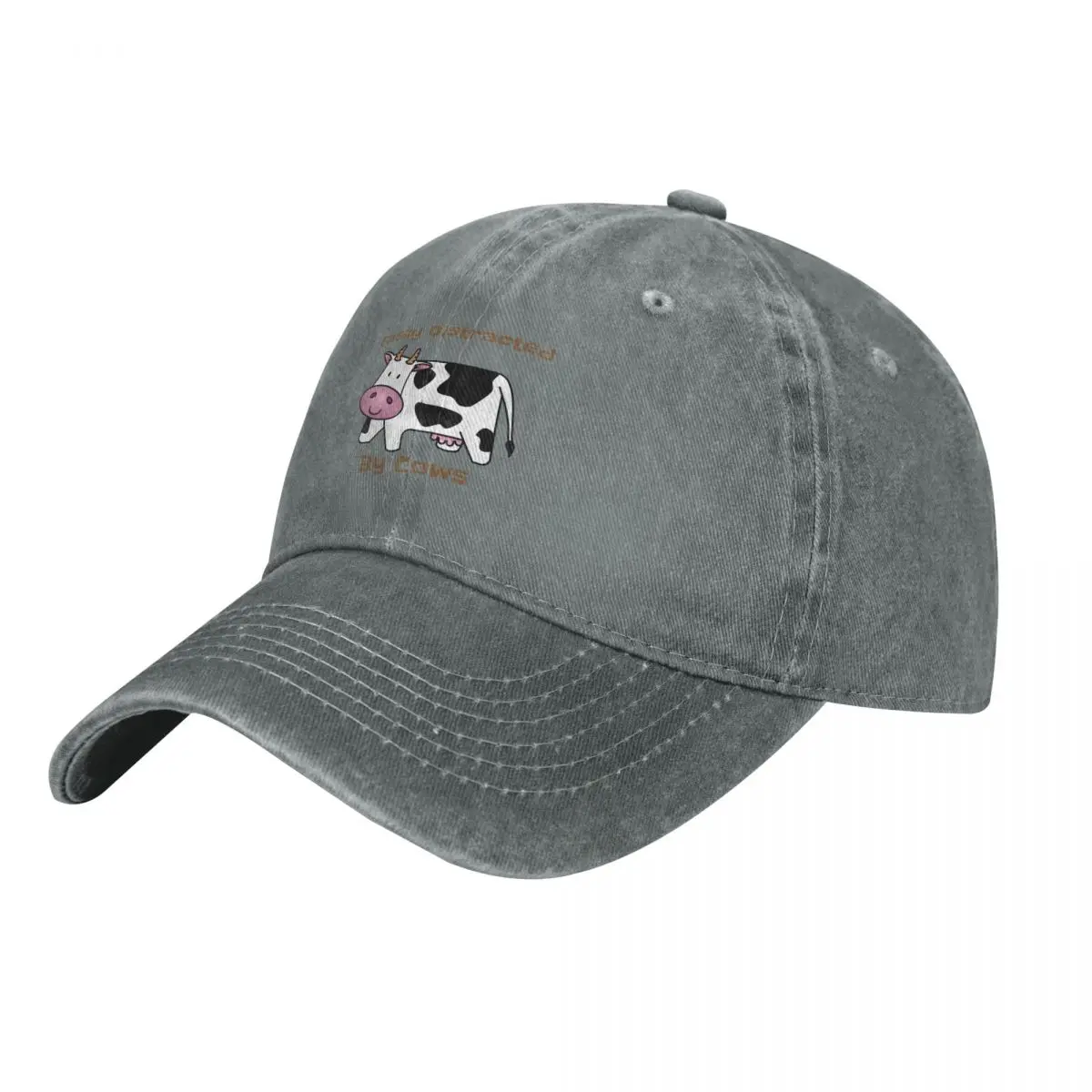 

Easily Distracted By Cows - Cute Cow Farm Farmer Animal Farming Meme Tractor Cattle Cowboy Hat Golf Hat dad hat Men Hat Women'S