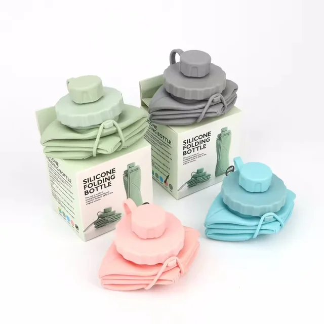 Large Capacity Silicone folding water bottle Outdoor Sports Cycling Kettle Portable Creative Compression Soft Cup Travel Cup