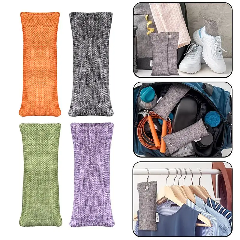 Natural Bamboo Charcoal Air Purifying and Deodorizing Bags - Moisture Absorbers for Home, Car, and Cabinet (10/20/30 Pack)