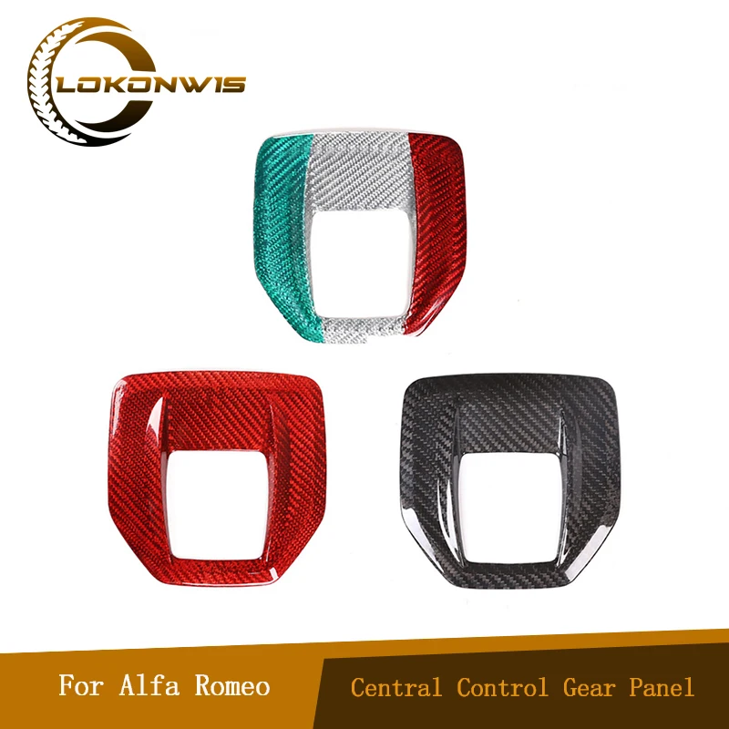 

Car Central Control Gear Panel Frame Sticker For Alfa Romeo Giulia Stelvio 2017-2019 Real Carbon Fiber Interior Accessories