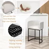 25" Counter Height Bar Stools Set of 2, Modern Bar Stool with Back, Barrel Bar Chairs with Metal Frames, Upholstered Barstools 2