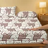 1 Cartoon Cute animal bear printed matte Fitted Sheet, bedroom printed bed cover, bedding (excluding pillowcases) 3