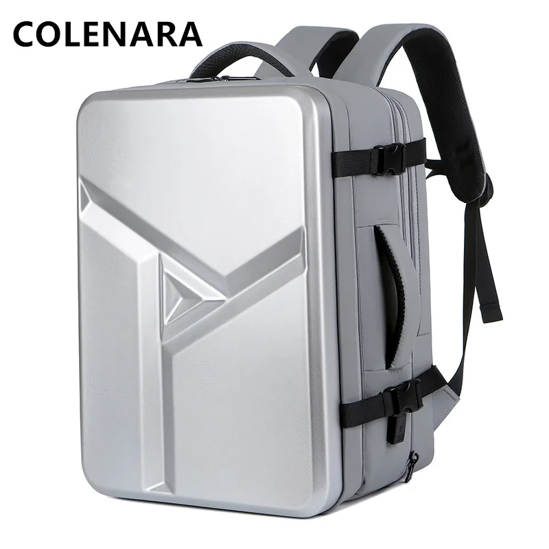 

COLENARA ABS Hard Shell Backpack Men's Large-capacity Waterproof Business Travel Bag USB Charging Student Laptop Schoolbag