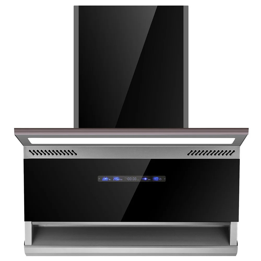 Household Large Suction Kitchen Extractor Hood Automatic Cleaning Range Hood Exhaust Campana Extractora