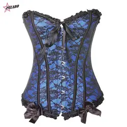 PULABO Sexy Women Steampunk Clothing Gothic Corsets Lace Up Boned Bustier Waist Body Shaper Corselet S-6XL