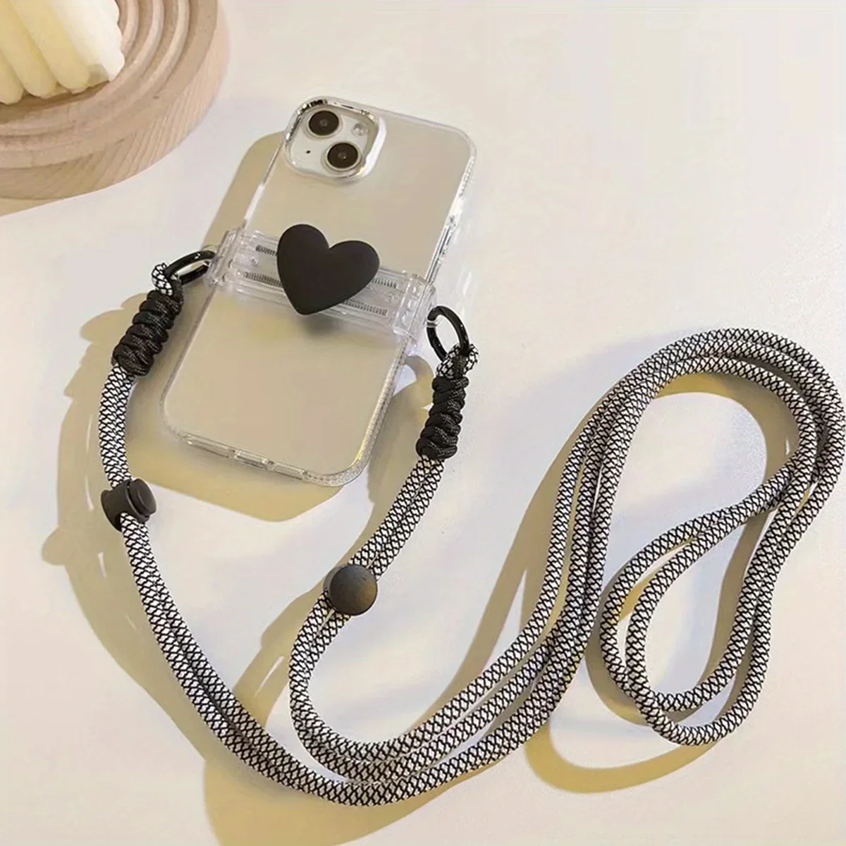 Adjustable Mobile Phone Lanyard with Back Clip and Long Rope