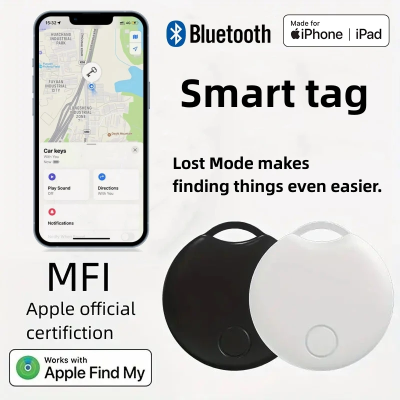 GPS 스마트 트래커 MFI 인증 분실 방지 알림 장치 키 지갑, 자동차 스마트 에어 태그, Apple Find My IOS 시스템과 함께 작동