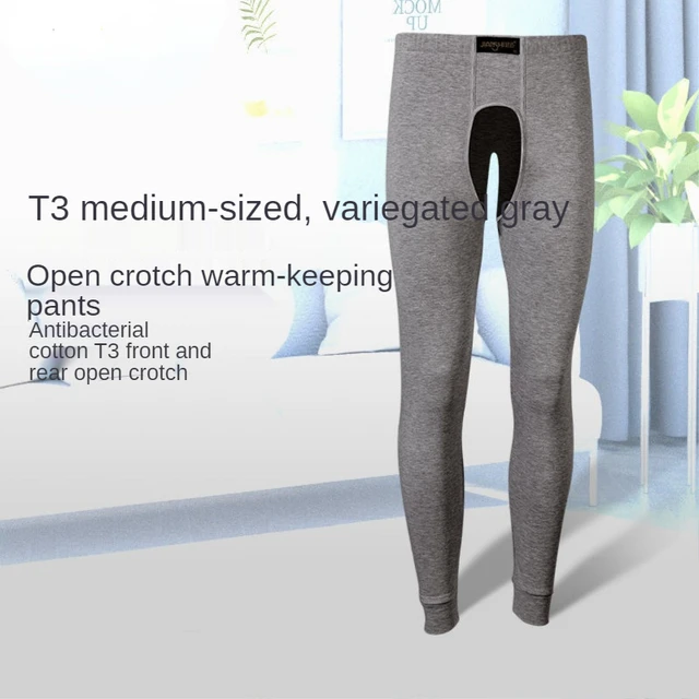 Cotton Thermal Pants Men's Underpants Open Crotch Leggings Autumn thermal  UnderwearSlim-fitting Pants Inner Fitting Long-length - AliExpress