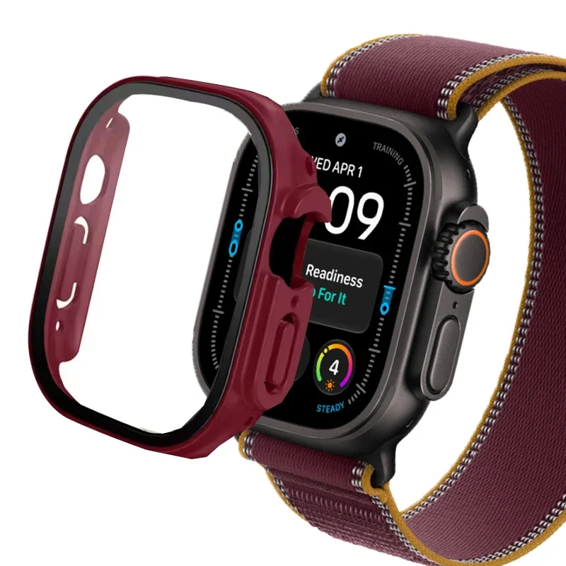 Premium Tempered Glass Screen Protector with Protective Case for Apple Watch Ultra 49mm