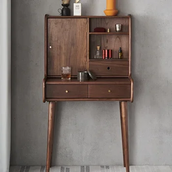 Nordic Style Solid American Black Walnut Wood Light Luxury Dressing Table Makeup Vanities Dressers