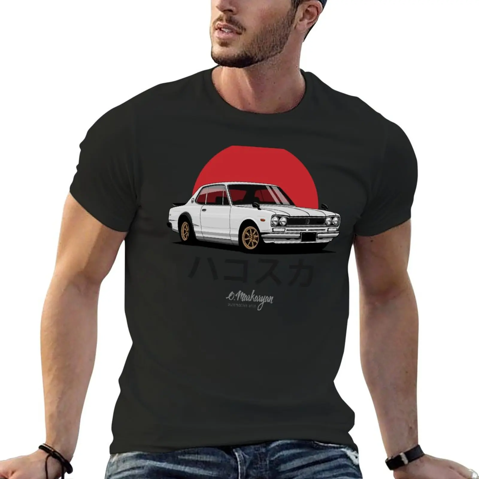 

Футболка Skyline GT-R hakosuka (белая), милая одежда, спортивные футболки для фанатов фруктов ткацкого станка, мужские футболки