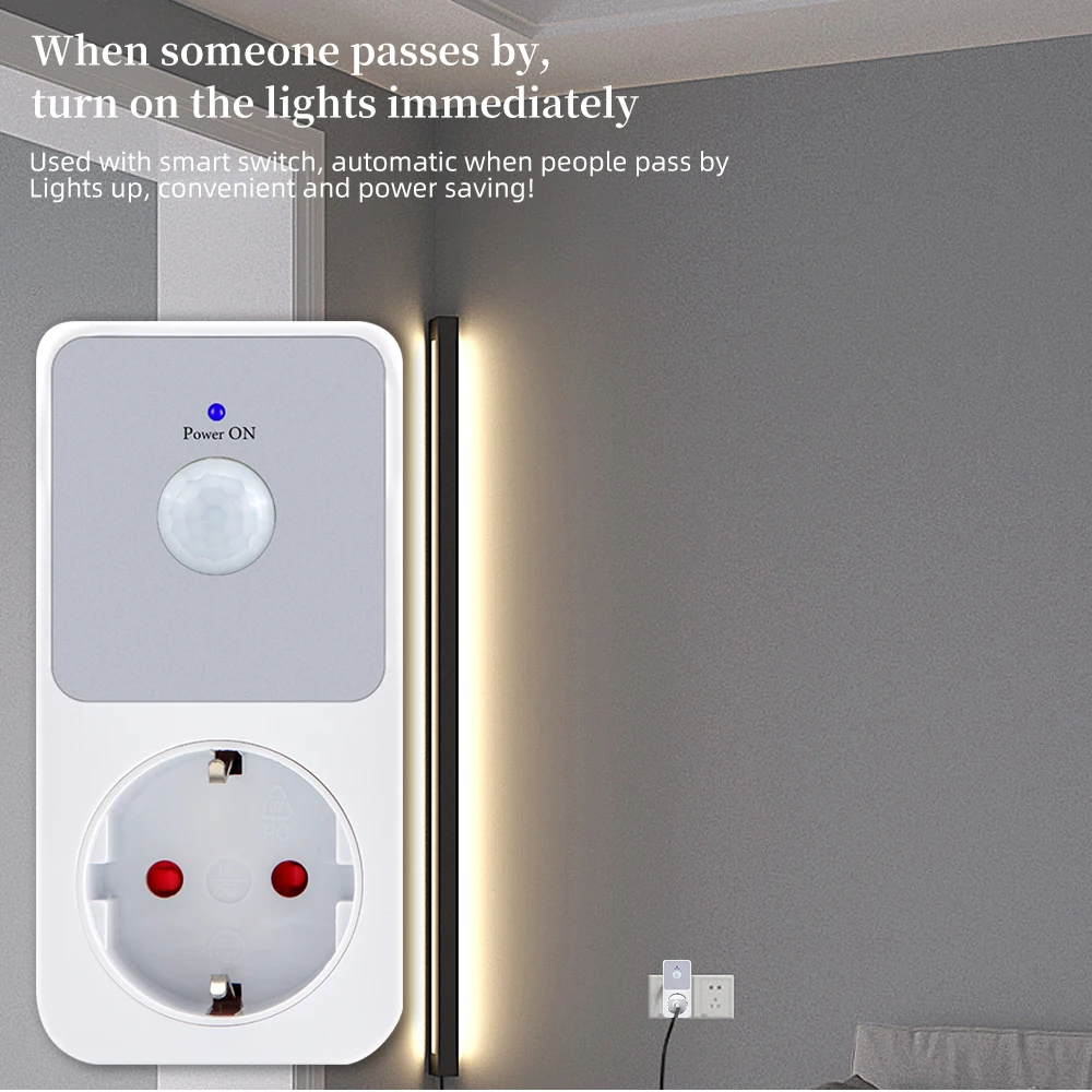 PIR Infrared Sensor Socket Protector LED Night Lights 220V EU FR US UK Plug 120° Degree Wide Angle Automatic Induction Retardant 5