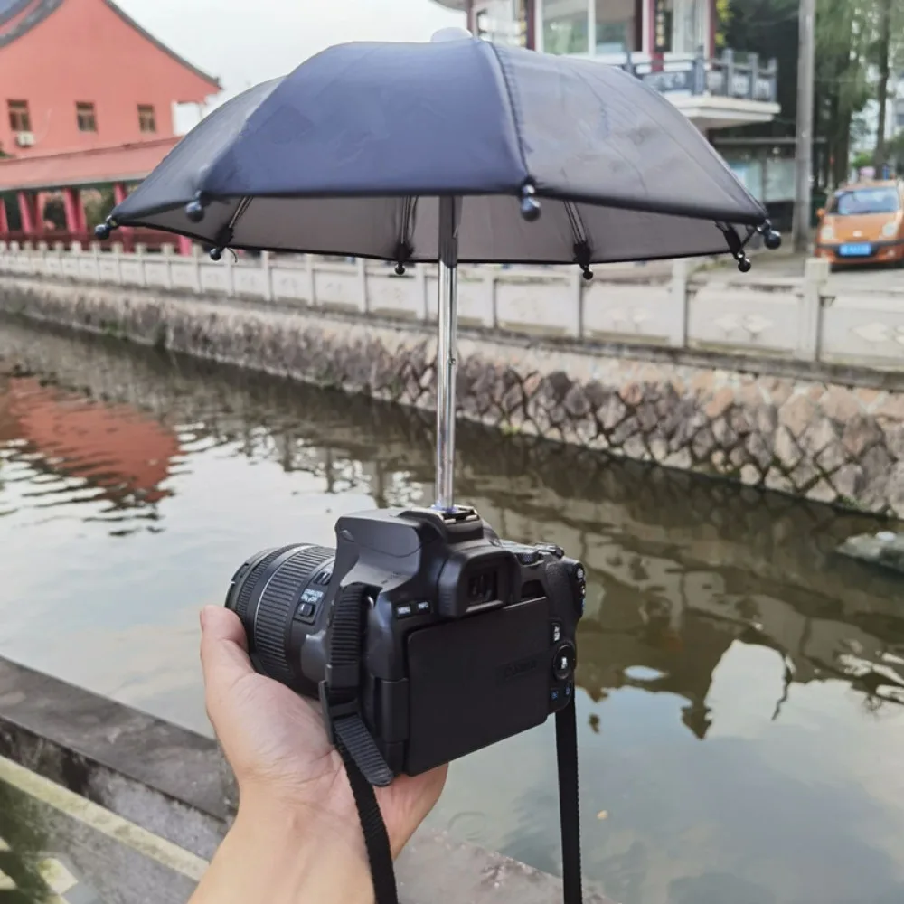 Fisso Saldamente Parasole Supporto Piovoso Pratico Dacron Protezione Solare Fotocamera Ombrello Da Sole Fotocamera Impermeabile Interfaccia Hot Shoe