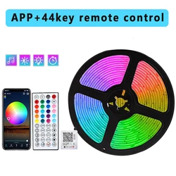 Color-Changing LED Strip Lights with Music Sync - Flexible Tape for Room and Bedroom Decor (US Plug)