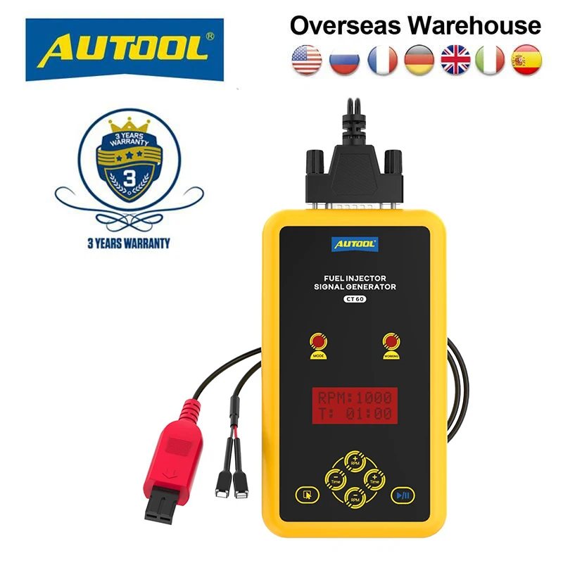 AUTOOLCT60CarFuelInjectorTesterInjectorFlushingNozzlesHigh