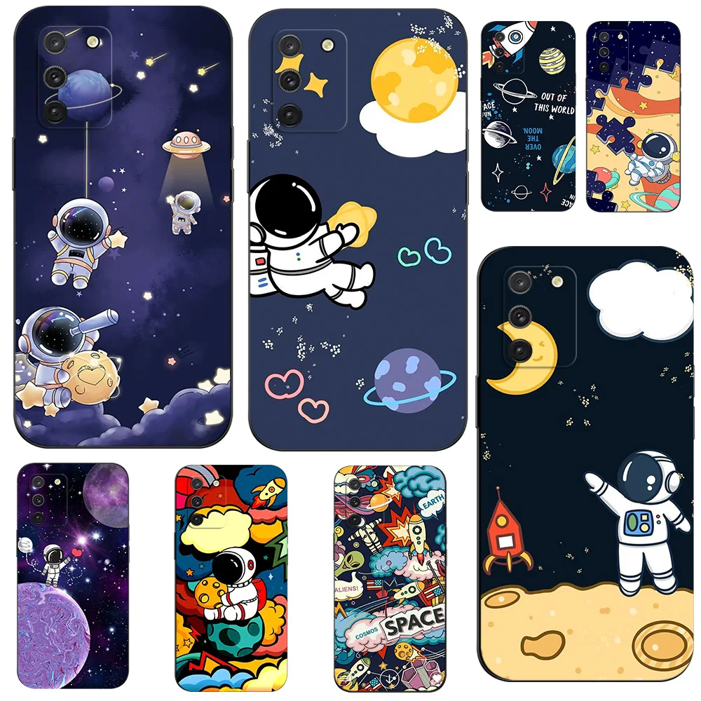 Per Samsung Galaxy S10 Lite Custodia Cover Per Telefono Per Samsung S10 Lite S 10 Lite Sm-G770F Custodia In Tpu Nero Cartoon Astronaut