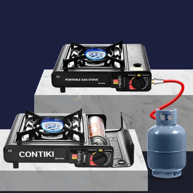 2900W Outdoor Cassette Gas Stove Cassette Gas Stove Dual-purpose Portable Grill Butane Vehicle-mounted