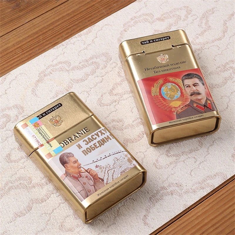 communist cigarette case Creative Russian Great Leader Cigarette Case Metal Smoking Box Unique Gifts