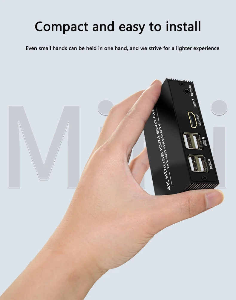 KVM ġ 2x1 HDMI ȣȯ USB KVM ó, 2 in 1 out 4 Ʈ, USB , 2 PC   콺 Ű Ϳ, 4K 60Hz