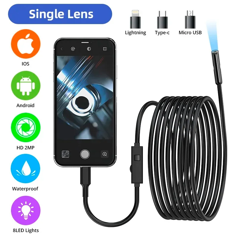 Mini-Inspektionskamera Dual-Anschluss für iPhone & Industrie