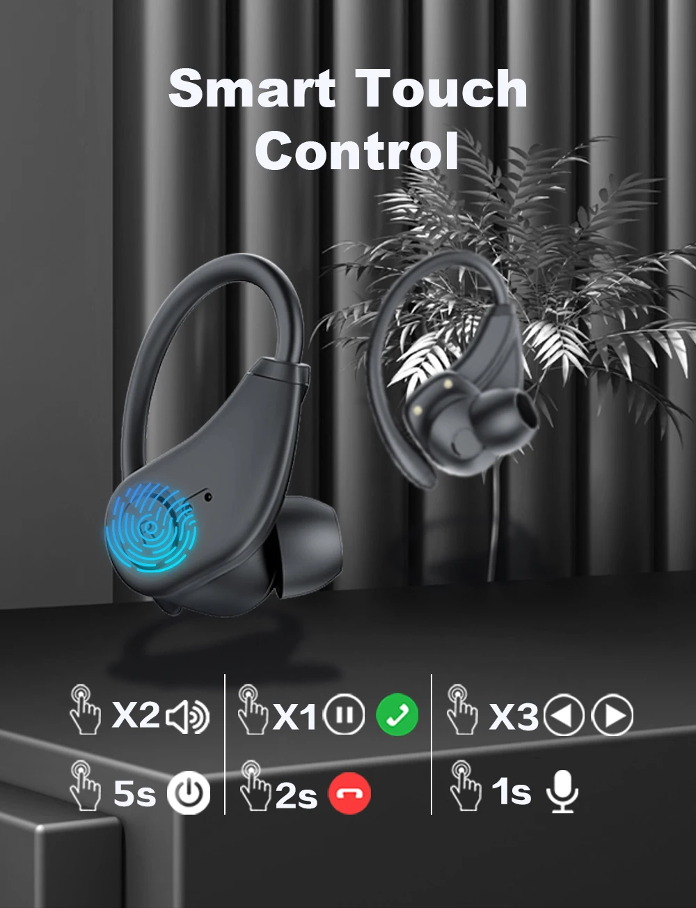 Bluedio S6 Wireless Bluetooth Headphones with Microphone Sport Earbuds