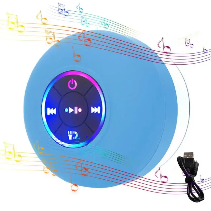 Altavoz portátil Bluetooth para ducha, mini altavoz portátil Bluetooth IPX7  resistente al agua con potente ventosa y gancho, radios Bluetooth HD,  micrófono integrado, tiempo de reproducción de 10 hor JAMW Sencillez