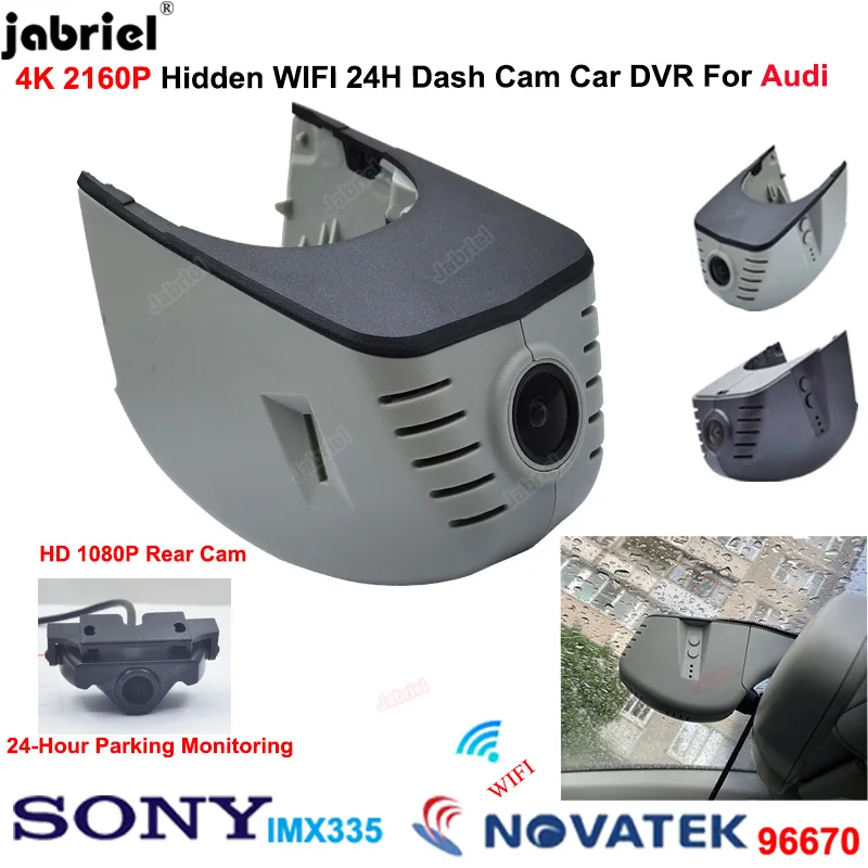 4K Wifi Auto Dvr Dash Cam Dual Camera Voor Audi Q3 Q5 Q7 A3 A4 A5 A6 A7 A8 rs3 Rs4 Rs5 Rs7 Tt 8n 8S C5 C6 C7 8V 8P B5 B6 B7 B8 B9