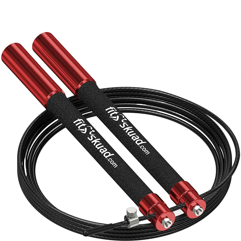 Fitskuad Speed Jump Rope Heavy Duty Adjustable Skip Rope Lightweight, Solid  Aluminum Handles,Ball Bearing Smooth Crossfit Rope