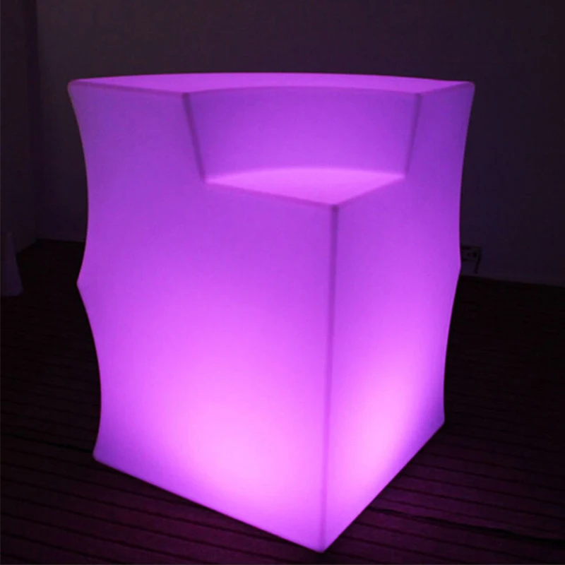 Corner Coffee Bar With LED Lighting, 80*80*110cm,Direct Charging LED Bar Counter,Remote-Controlled High Table Riq-WBT01