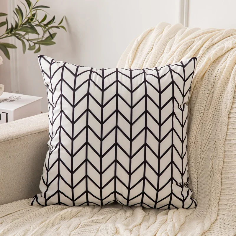 Hot Double Sided Deer Leaf Geometric Pattern Pillow Sofa Living Room Cushion Car Morning Sleeping Pillow Bed Cushion 6