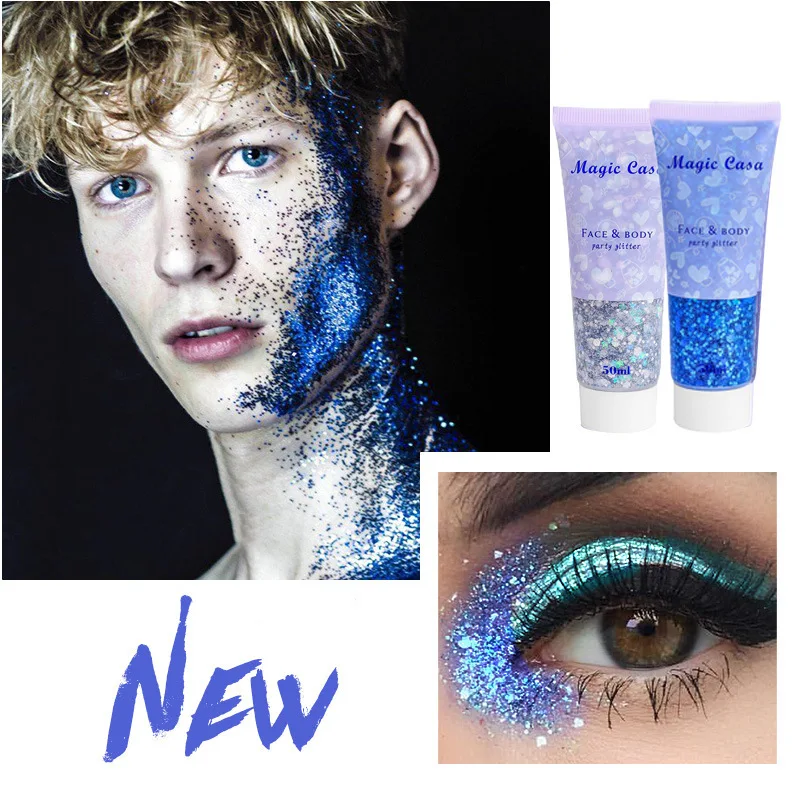 Body Glitter Gel długotrwały wodoodporny cień do powiek Stage Party Glitter Eyeshadow Hair Face Body Glitter Cream diamentowy makijaż