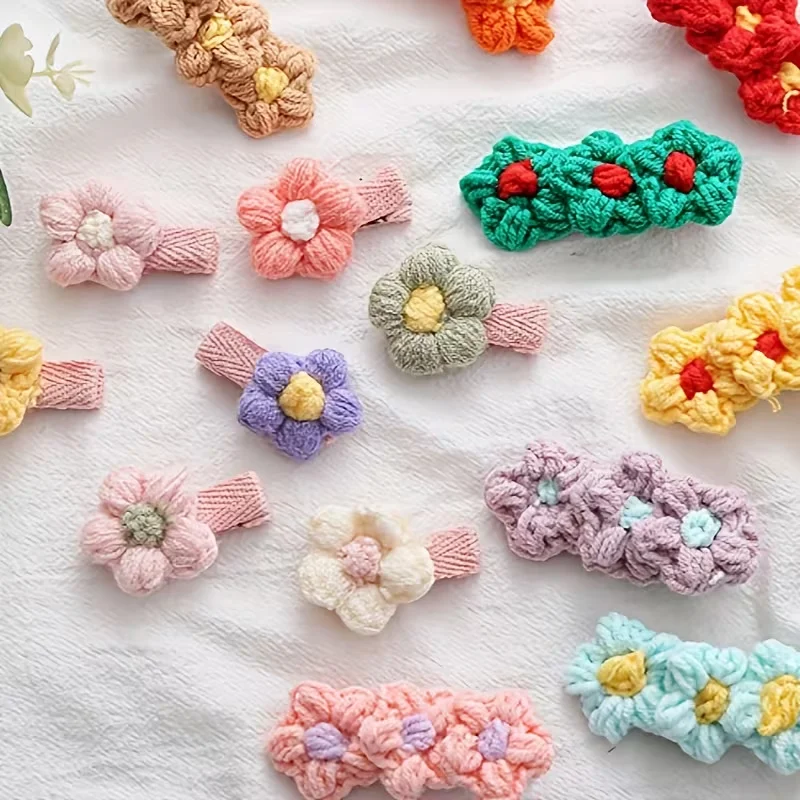 50 handgehäkelte Blumen – perfekt für Bastelarbeiten, Kleidungsdekorationen und Heimdekoration; ideal für Valentinstag und Erntedankfest – Detail 6