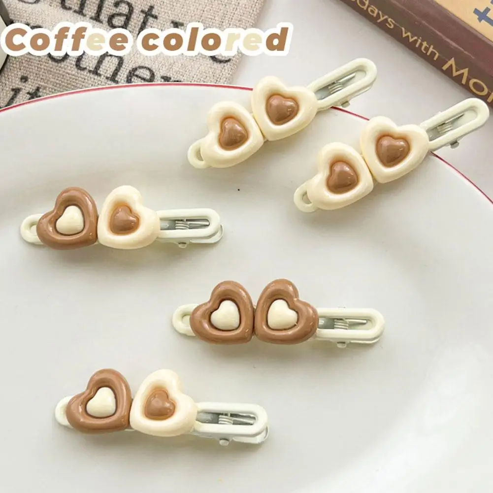 

Sweet Girls Hair Clips Women Cute Plastic Coffee Color Hairpin Pink Accessories Hair Love Hairpins Fashion Clips Headwear S L4P0