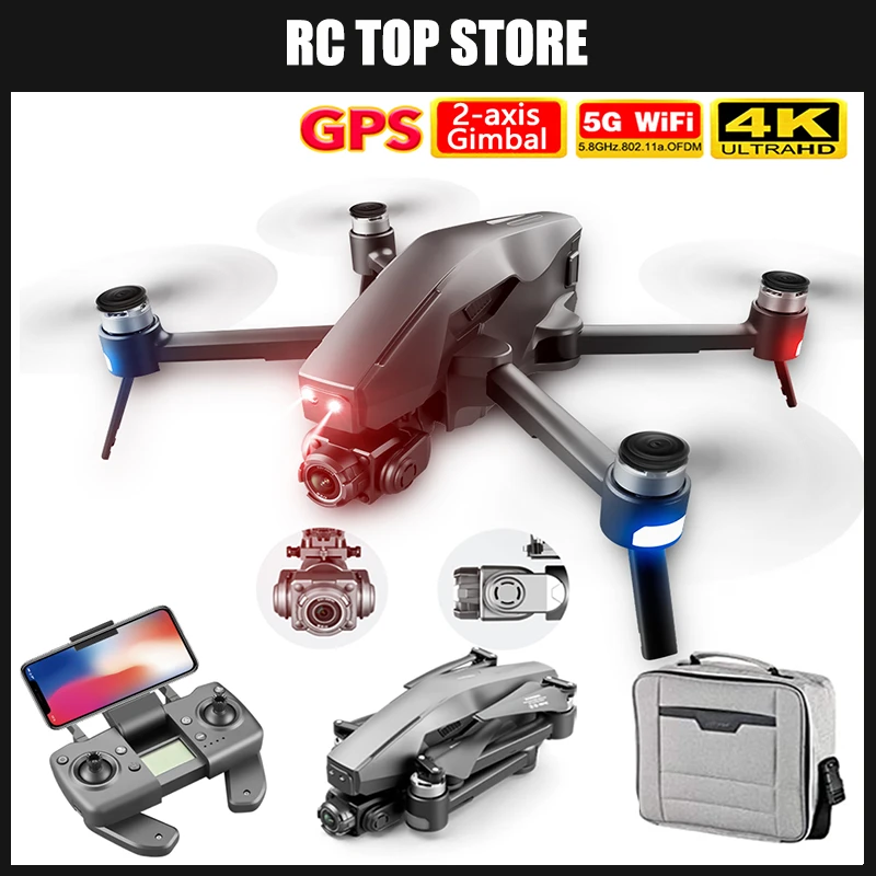 M1 Pro 2 Drone Professional 4k 6k HD Mechanical 2-Axis Gimbal Camera 5G WIFI GPS System Supports TF Card Drones Distance 1.6km hand control helicopter