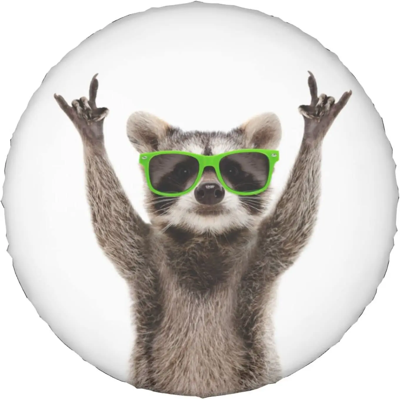 

Funny Raccoon Green Sunglasses Spare Tire Cover Wheel Protectors Weatherproof Universal Dust-Proof