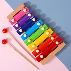 Instrumento de xilófono de madera con arcoíris para niños, juguete de 8 tonos, juego Musical Montessori, juguetes educativos para edades tempranas, regalos
