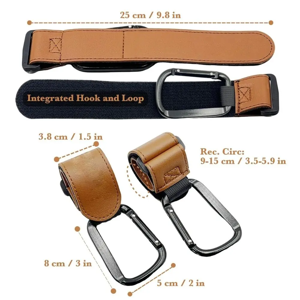 Brown Adjustable Stroller Hooks for Shopping