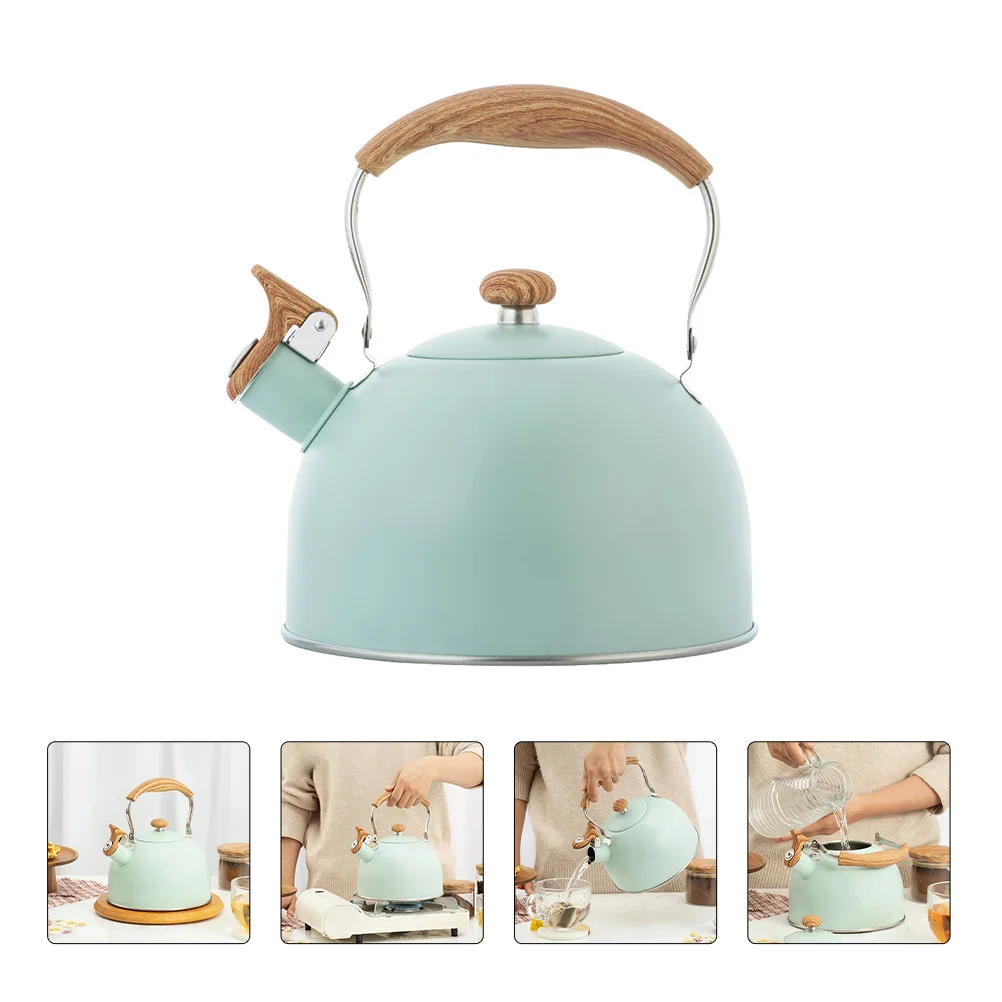 

Wooden Cooking Utensils Kettle Household Coffee Stainless Steel Heater Water Heating Hotel Boiling Cafe Teakettle Office