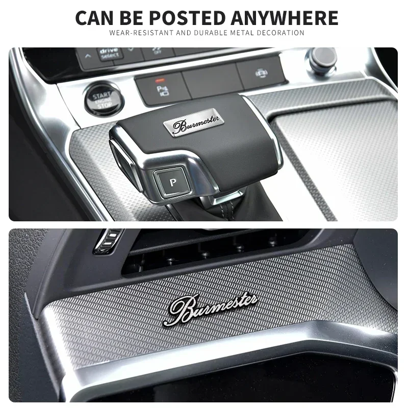 5pcs/10pcs 고품질 금속 Burmester 로고 자동차 하이파이 스피커 오디오 스피커 배지 스테레오 엠블럼 스티커 스타일링 액세서리