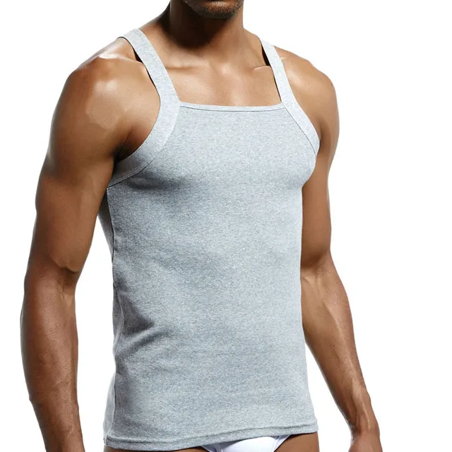 Men's Square Cut Tank Tops G-Unit Cotton Ribbed Casual Undershirts Muscle Tank Shirts Sleeveless