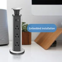 ปลั๊กไฟแบบซ่อนในโต๊ะ Melery สำหรับบราซิล ยุโรป สหรัฐอเมริกา สหราชอาณาจักร ออสเตรเลีย ฝรั่งเศส พร้อมช่องเสียบ USB Type C สำหรับใช้ในบ้าน สำนักงาน ห้องครัว 5