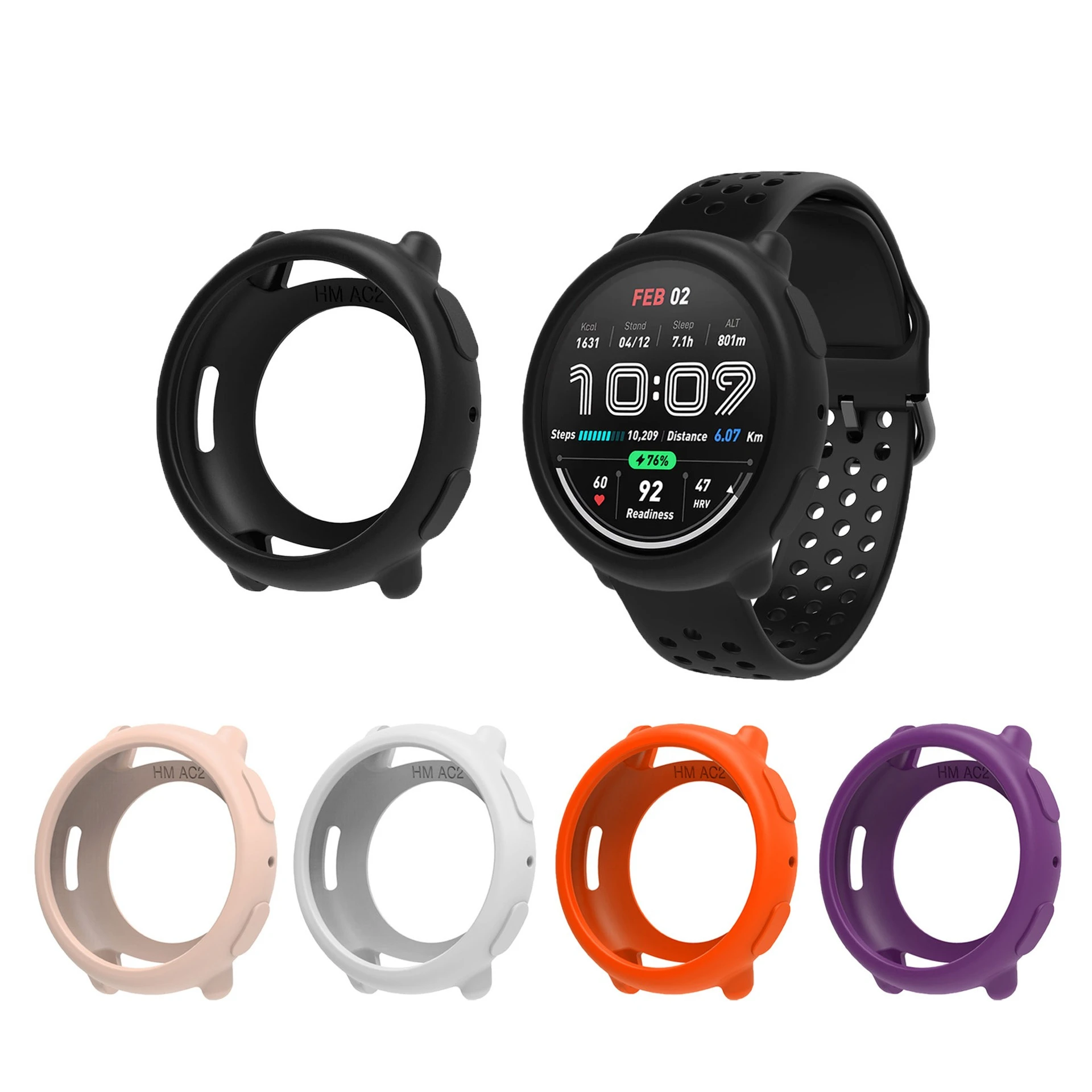 Silicone Protective Watch Case Suit for Amazfit Active2 TPU Half-pack Silicone Case