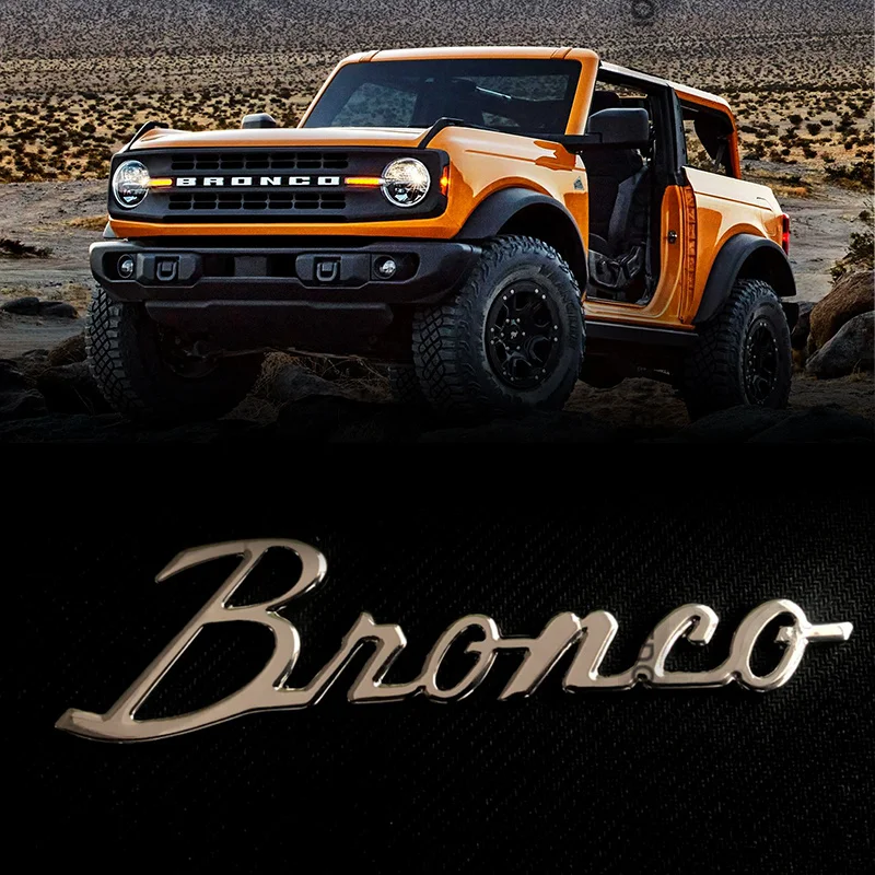 

New Front Grille Emblem Letter Decoration Cover for Ford Bronco Car Aluminium Alloy Letters Badge Hot Sale Accessories